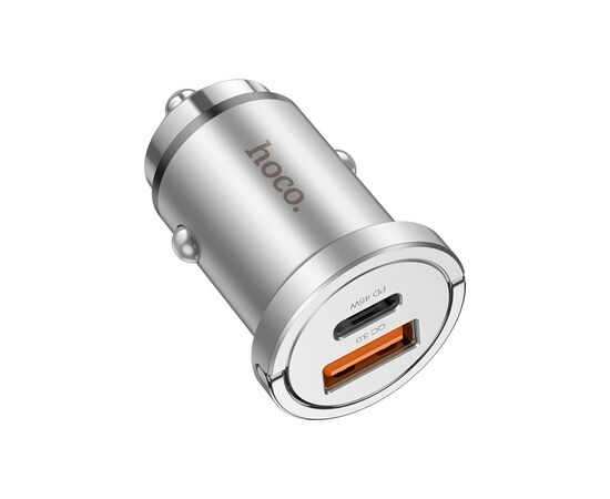 Зарядное устройство HOCO NZ10 Handy USB-A/Type-C Silver (6942007601825), изображение 2 Зарядное устройство HOCO NZ10 Handy USB-A/Type-C Silver (6942007601825), изображение 2