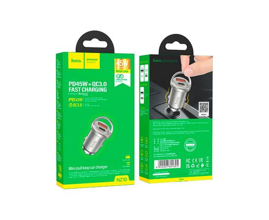 Зарядное устройство HOCO NZ10 Handy USB-A/Type-C Silver (6942007601825), изображение 4 Зарядное устройство HOCO NZ10 Handy USB-A/Type-C Silver (6942007601825), изображение 4