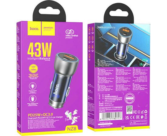 Зарядное устройство HOCO NZ8 USB-A/Type-C Blue (6931474782717), изображение 3 Зарядное устройство HOCO NZ8 USB-A/Type-C Blue (6931474782717), изображение 3