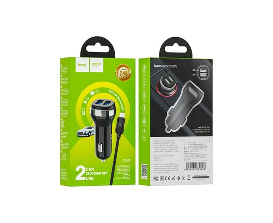 Зарядное устройство HOCO Z40 charger set (Micro) 2xUSB Black (6931474739698), изображение 5