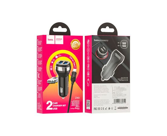 Зарядное устройство HOCO Z40 charger set (Type-C) 2xUSB Black (6931474739711), изображение 4