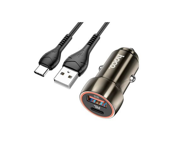 Зарядное устройство HOCO Z46A USB-A/Type-C Metal Gray (6931474770370), изображение 2 Зарядное устройство HOCO Z46A USB-A/Type-C Metal Gray (6931474770370), изображение 2