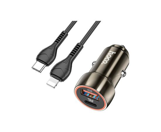 Зарядное устройство HOCO Z46A USB-A/Type-C Metal Gray (6931474770356), изображение 2 Зарядное устройство HOCO Z46A USB-A/Type-C Metal Gray (6931474770356), изображение 2