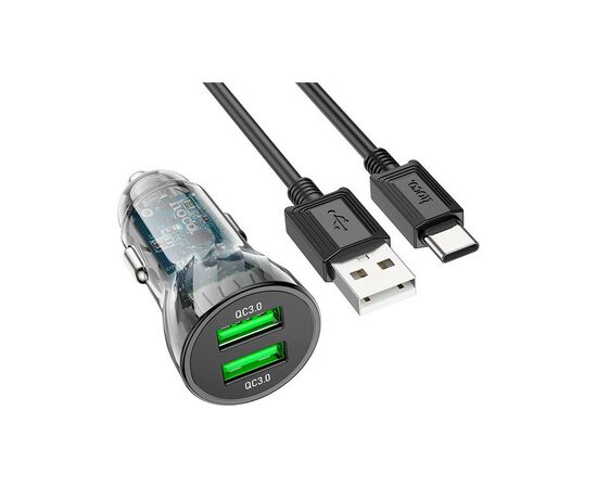 Зарядное устройство HOCO Z47 set (Type-C) 2xUSB Transparent black (6931474782250), изображение 2