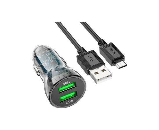 Зарядное устройство HOCO Z47 Transparent Discovery Edition 2xUSB Black (6931474782236), изображение 2 Зарядное устройство HOCO Z47 Transparent Discovery Edition 2xUSB Black (6931474782236), изображение 2