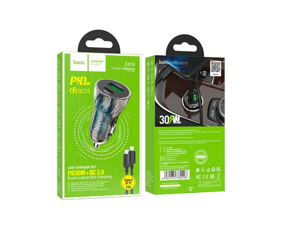 Зарядное устройство HOCO Z47A USB-A/Type-C Black (6931474782298), изображение 4 Зарядное устройство HOCO Z47A USB-A/Type-C Black (6931474782298), изображение 4