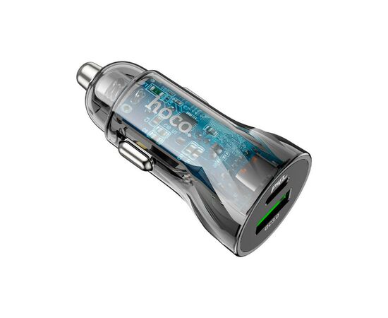 Зарядное устройство HOCO Z47A USB-A/Type-C Transparent black (6931474782274), изображение 2 Зарядное устройство HOCO Z47A USB-A/Type-C Transparent black (6931474782274), изображение 2