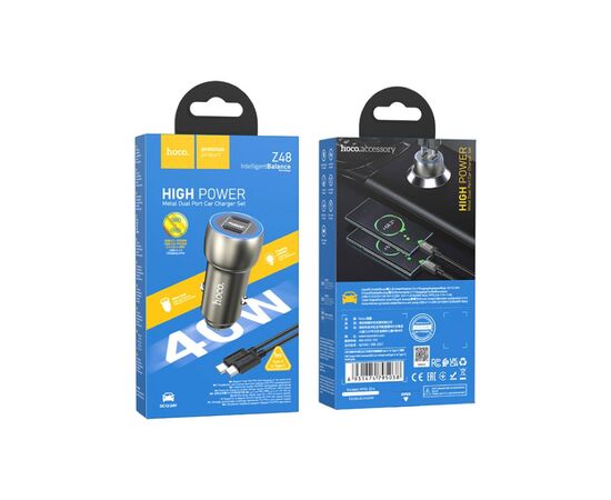 Зарядное устройство HOCO Z48 Tough Type-С/Type-C Metal Gray (6931474795038), изображение 5