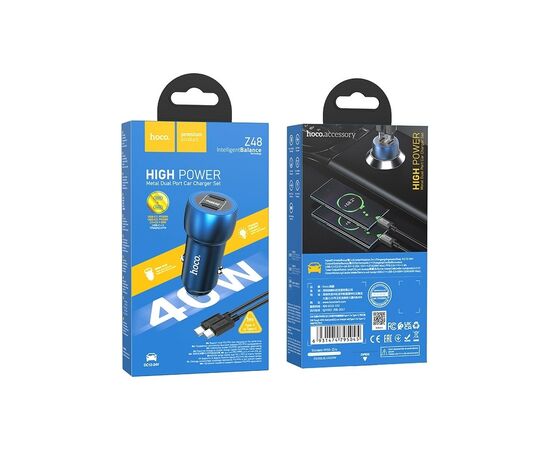 Зарядное устройство HOCO Z48 Tough Type-С/Type-C Sapphire Blue (6931474795045), изображение 5 Зарядное устройство HOCO Z48 Tough Type-С/Type-C Sapphire Blue (6931474795045), изображение 5