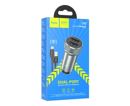 Зарядное устройство HOCO Z49 Level 2xUSB Metal Gray (6931474795656), изображение 3