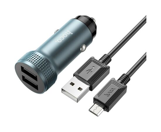 Зарядний пристрій HOCO Z49 Level 2xUSB Metal Gray (6931474795656)