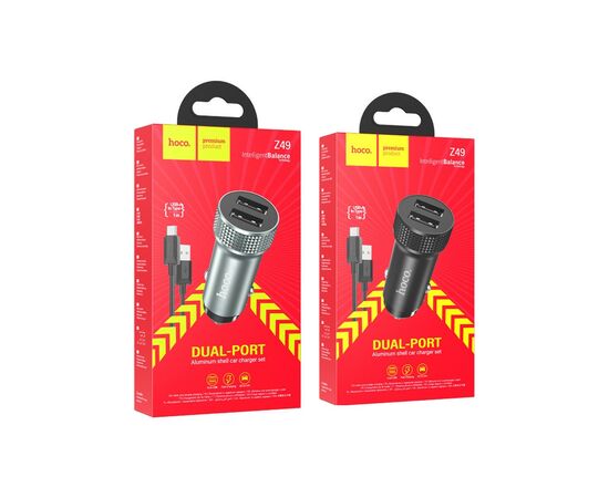 Зарядное устройство HOCO Z49 Level 2xUSB Metal Gray (6931474795670), изображение 3