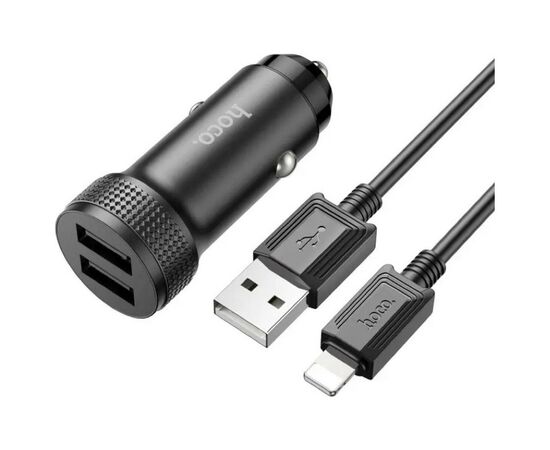 Зарядное устройство HOCO Z49 Level USB-A + USB-A Black (6931474795625)