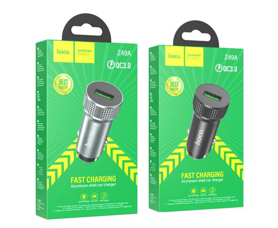 Зарядное устройство HOCO Z49A Level USB Metal Gray (6931474795694), изображение 4 Зарядное устройство HOCO Z49A Level USB Metal Gray (6931474795694), изображение 4
