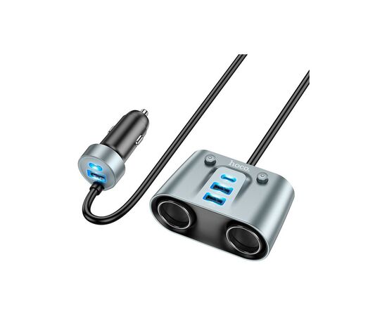 Зарядное устройство HOCO Z51 Establisher 2xUSB, USB Type-C Metal Gray (6942007600439), изображение 2
