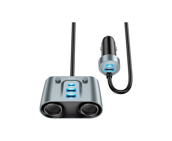 Зарядное устройство HOCO Z51 Establisher 2xUSB, USB Type-C Metal Gray (6942007600439), изображение 3