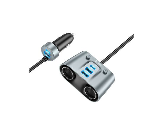 Зарядное устройство HOCO Z51 Establisher 2xUSB, USB Type-C Metal Gray (6942007600439), изображение 4