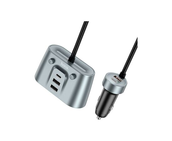 Зарядное устройство HOCO Z51 Establisher 2xUSB, USB Type-C Metal Gray (6942007600439), изображение 5