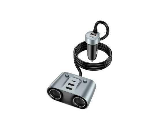 Зарядное устройство HOCO Z51 Establisher 2xUSB, USB Type-C Metal Gray (6942007600439)