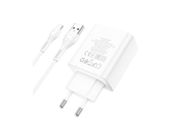Зарядное устройство HOCO C102A Fuerza QC3.0 four-port charger set(iP) White (6931474777720), изображение 5 Зарядное устройство HOCO C102A Fuerza QC3.0 four-port charger set(iP) White (6931474777720), изображение 5