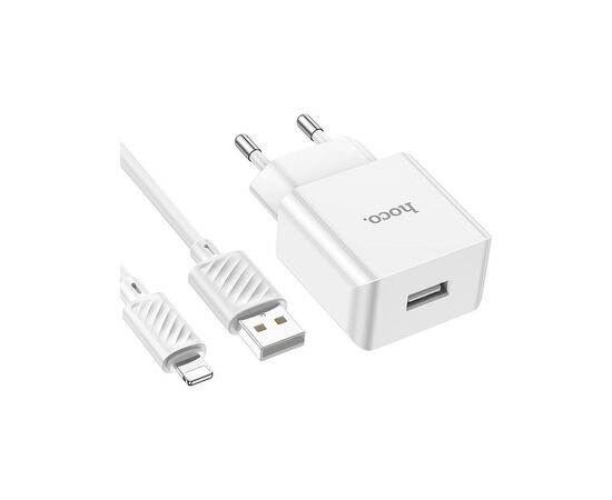 Зарядное устройство HOCO C106A charger set(iP) White (6931474783899), изображение 5 Зарядное устройство HOCO C106A charger set(iP) White (6931474783899), изображение 5