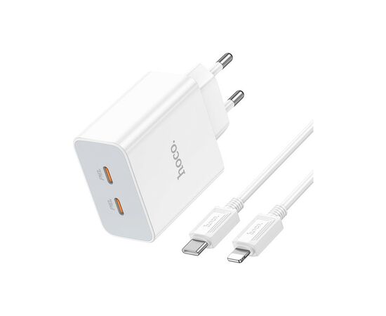 Зарядное устройство HOCO C108A charger set (C to iP) White (6931474784445), изображение 3