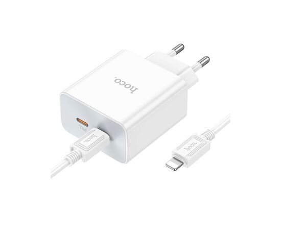 Зарядное устройство HOCO C108A charger set (C to iP) White (6931474784445), изображение 4