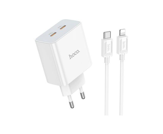 Зарядний пристрій HOCO C108A charger set (C to iP) White (6931474784445)