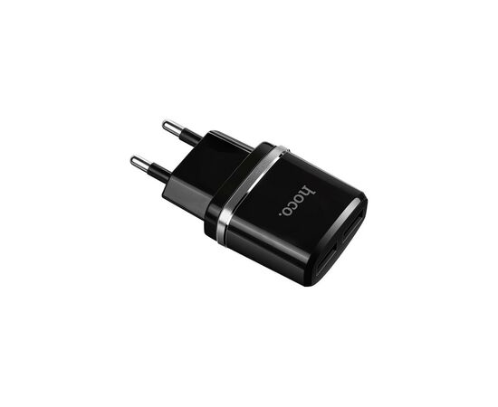 Зарядное устройство HOCO C12 Smart dual USB (Micro cable)charger set Black (6957531064114), изображение 3 Зарядное устройство HOCO C12 Smart dual USB (Micro cable)charger set Black (6957531064114), изображение 3