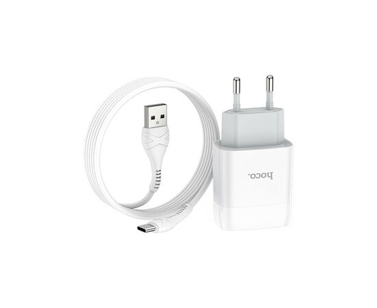 Зарядное устройство HOCO C72A Glorious single port charger set(Type-C) White (6931474713018), изображение 2
