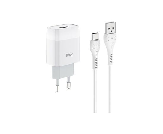 Зарядний пристрій HOCO C72A Glorious single port charger set(Type-C) White (6931474713018)