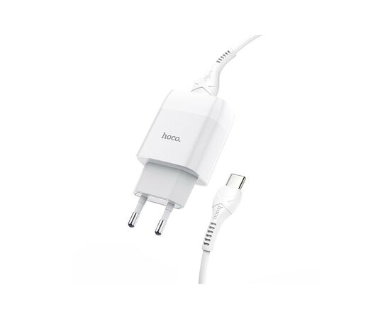 Зарядное устройство HOCO C73A Glorious dual port charger set(Type-C) White (6931474713070), изображение 3 Зарядное устройство HOCO C73A Glorious dual port charger set(Type-C) White (6931474713070), изображение 3