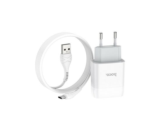 Зарядное устройство HOCO C73A Glorious dual port charger set(Type-C) White (6931474713070)