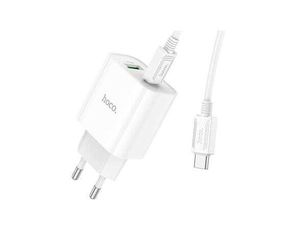 Зарядное устройство HOCO C80A Plus Rapido PD20W+QC3.0 charger set(C to C) White (6931474779908), изображение 2 Зарядное устройство HOCO C80A Plus Rapido PD20W+QC3.0 charger set(C to C) White (6931474779908), изображение 2