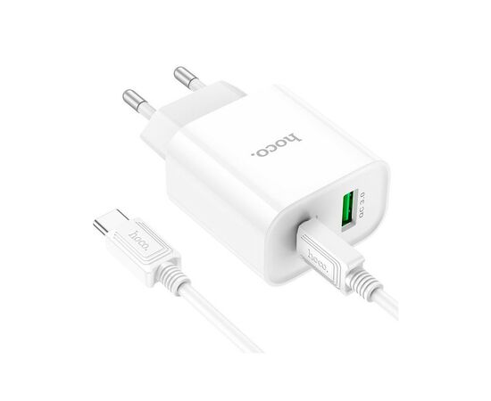Зарядное устройство HOCO C80A Plus Rapido PD20W+QC3.0 charger set(C to C) White (6931474779908), изображение 3 Зарядное устройство HOCO C80A Plus Rapido PD20W+QC3.0 charger set(C to C) White (6931474779908), изображение 3