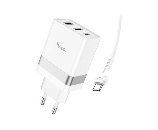 Зарядное устройство HOCO N21 Pro charger set (C to C) White (6931474778802), изображение 2 Зарядное устройство HOCO N21 Pro charger set (C to C) White (6931474778802), изображение 2