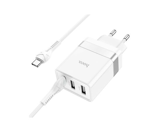 Зарядное устройство HOCO N21 Pro charger set (C to C) White (6931474778802), изображение 4 Зарядное устройство HOCO N21 Pro charger set (C to C) White (6931474778802), изображение 4
