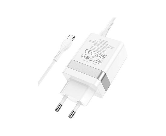 Зарядное устройство HOCO N21 Pro charger set (C to C) White (6931474778802), изображение 5 Зарядное устройство HOCO N21 Pro charger set (C to C) White (6931474778802), изображение 5