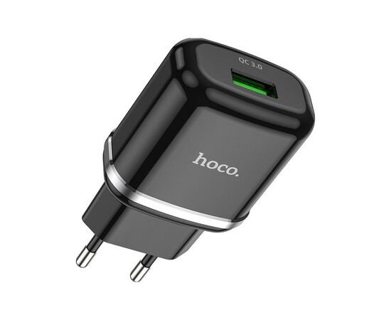 Зарядное устройство HOCO N3 Special single port QC3.0 (cable Type-C) Black (6931474729385), изображение 3