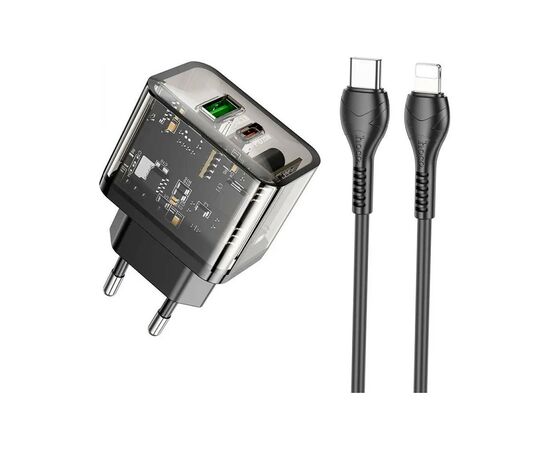 Зарядное устройство HOCO N34 Dazzling dual-port Black (6931474799173), изображение 2 Зарядное устройство HOCO N34 Dazzling dual-port Black (6931474799173), изображение 2