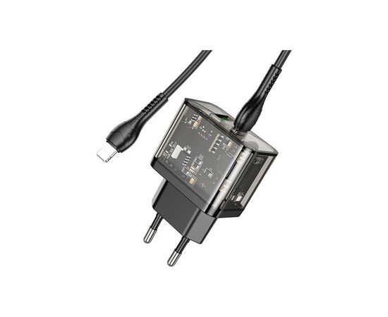 Зарядное устройство HOCO N34 Dazzling dual-port Black (6931474799173), изображение 4 Зарядное устройство HOCO N34 Dazzling dual-port Black (6931474799173), изображение 4