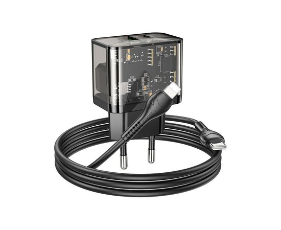 Зарядное устройство HOCO N34 Dazzling dual-port Black (6931474799173)