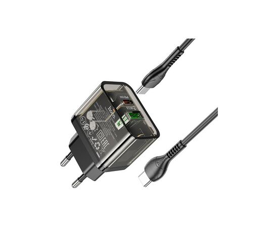 Зарядное устройство HOCO N34 Dazzling dual-port Black (6931474799180), изображение 5 Зарядное устройство HOCO N34 Dazzling dual-port Black (6931474799180), изображение 5