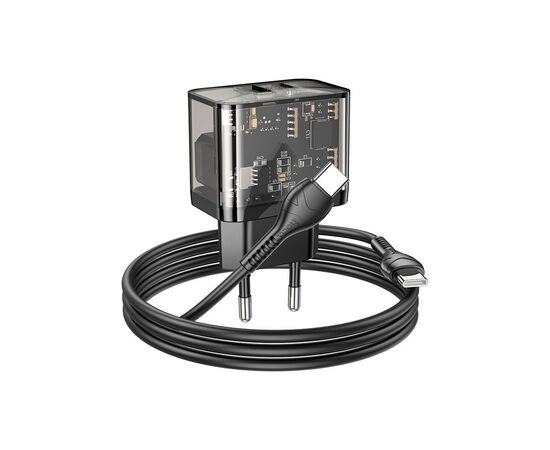 Зарядное устройство HOCO N34 Dazzling dual-port Black (6931474799180)