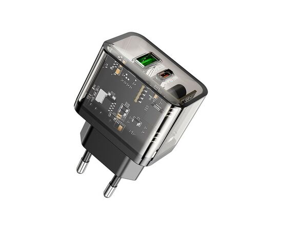 Зарядное устройство HOCO N34 Dazzling dual-port Black (6931474799166), изображение 2 Зарядное устройство HOCO N34 Dazzling dual-port Black (6931474799166), изображение 2