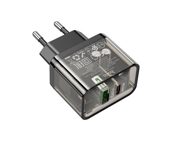 Зарядное устройство HOCO N34 Dazzling dual-port Black (6931474799166), изображение 3 Зарядное устройство HOCO N34 Dazzling dual-port Black (6931474799166), изображение 3