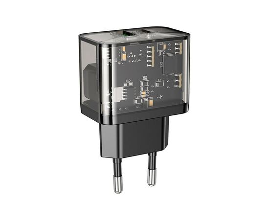 Зарядний пристрій HOCO N34 Dazzling dual-port Black (6931474799166)