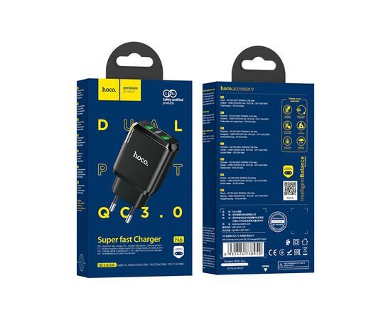 Зарядное устройство HOCO N6 Charmer Black (6931474738950), изображение 4 Зарядное устройство HOCO N6 Charmer Black (6931474738950), изображение 4