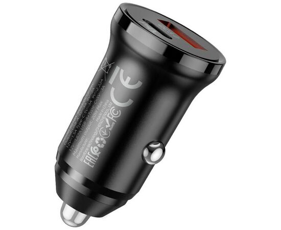 Зарядное устройство BOROFONE BZ18A PD20W+QC3.0 car charger set (Type-C to Type-C) USB-A/Type-C Black (BZ18ACCB), изображение 3 Зарядное устройство BOROFONE BZ18A PD20W+QC3.0 car charger set (Type-C to Type-C) USB-A/Type-C Black (BZ18ACCB), изображение 3