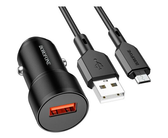 Зарядное устройство BOROFONE BZ19A charger set (Micro) USB-A Black (BZ19AMB), изображение 2 Зарядное устройство BOROFONE BZ19A charger set (Micro) USB-A Black (BZ19AMB), изображение 2